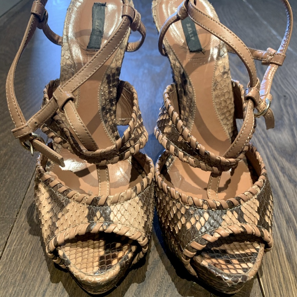 Authentic Bally Python Strappy Heels - image 1